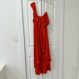 Alexis Austyn Maxi Dress Red Tomato Satin Silk Sz S NWT